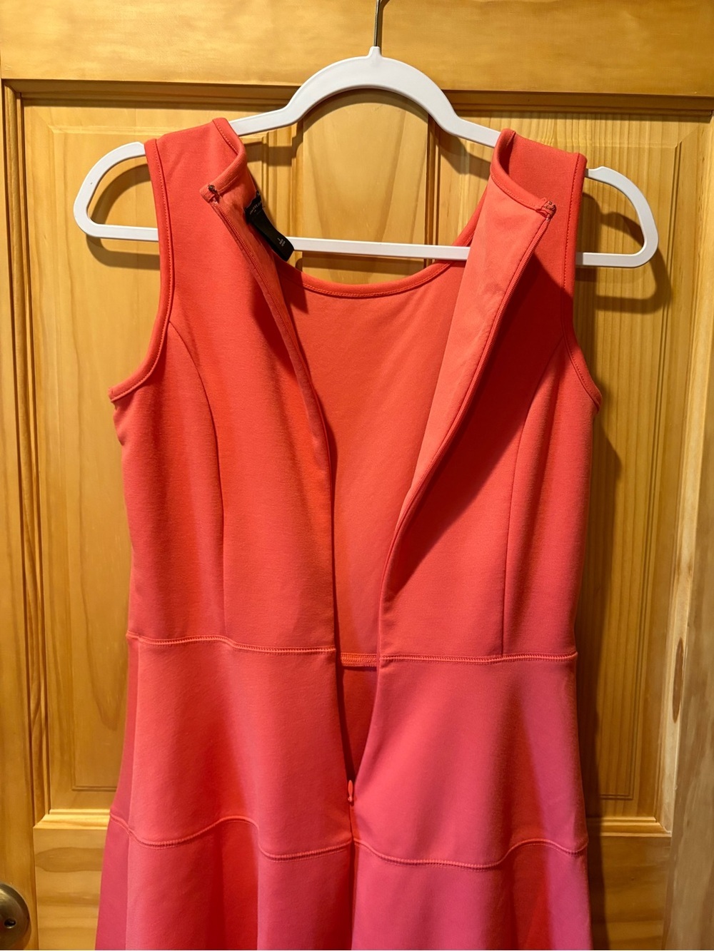 Ann Taylor Sleeveless Coral tiered Fit-and-Flare Dress women’s size 2 - Picture 5 of 10